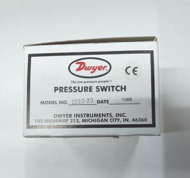 1 x NEW Dwyer 4-20" Compact Pressure Switch 1910-20