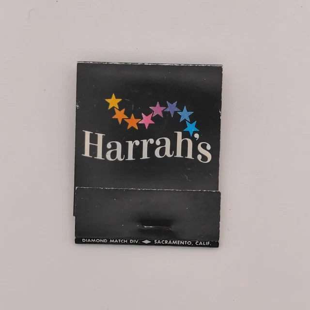 Harrah's Hotel Casino Reno and Lake Tahoe Vintage Full Matchbook Unstruck