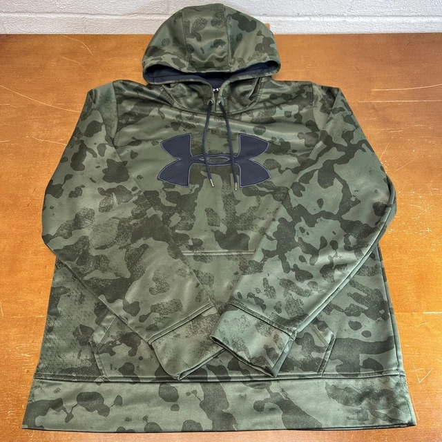 Under Armour Hoodie Mens Large Green Camo Pullover Long Sleeve Hunting
