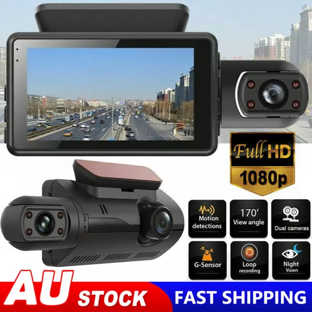 Full HD 1080P Car DVR Dual Lens Dash Cam Front and Rear Video Recorder Camera AU