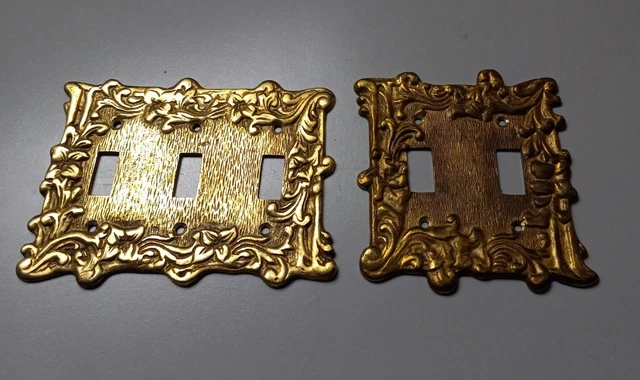Vintage Japan Metal Plate Cover two & Three Gang