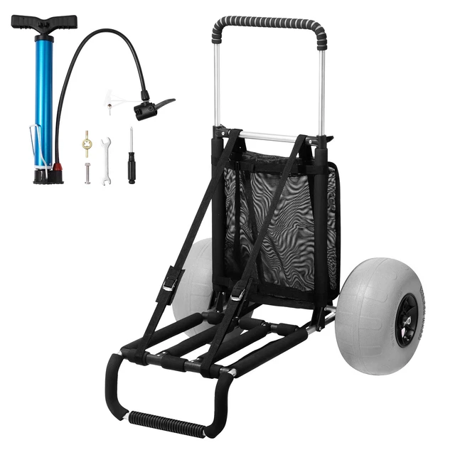 Chariot De Jardin 4 Roues Pliable 350 Kg - Remorque à Main Tout Terrain Pour Bois, Plage, Courses