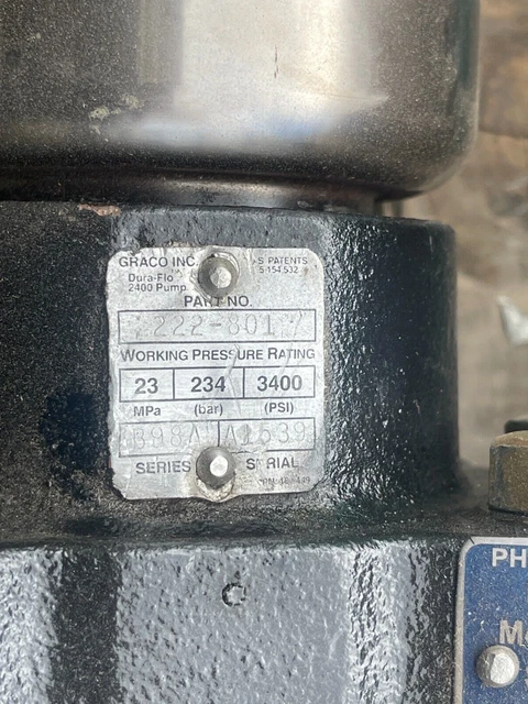 Graco 222-801 Size 2x1.5 Bulldog Pump - Dura-Flo 2400 - Refurbished 2