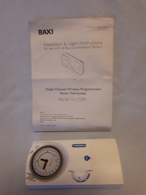 BAXI SINGLE CHANNEL Wireless Programmable Room Thermostat 5117391 ...