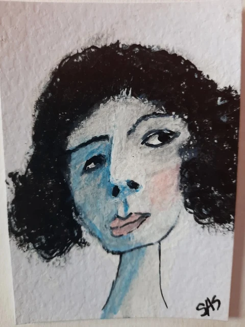 ACEO Art Card Original, Abstract , Signed, Titled , Outsider Art, Brut Art