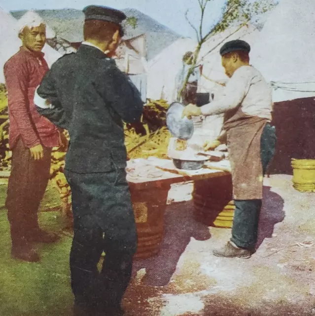 Russo-Japanese War Stereoview c1905 General Tsuchiya Mitsuharu Mess Camp JP M488