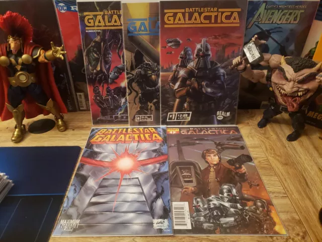 Battlestar Galactica 5 Book Lot Realm Press # 1,4,5, Maximum #2, Dynamite #1