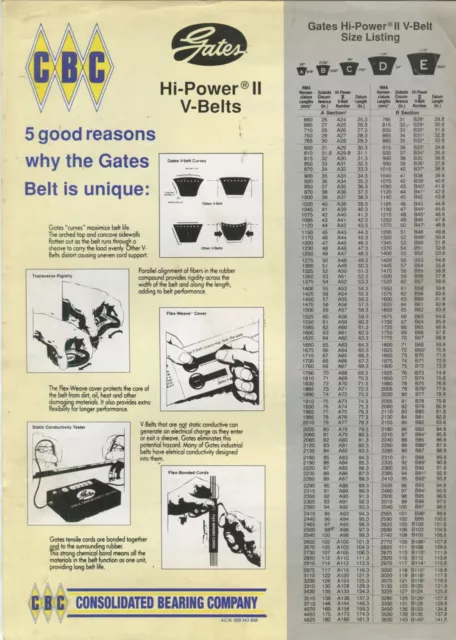 CBC Gates Hi-Power II V-Belts brochure