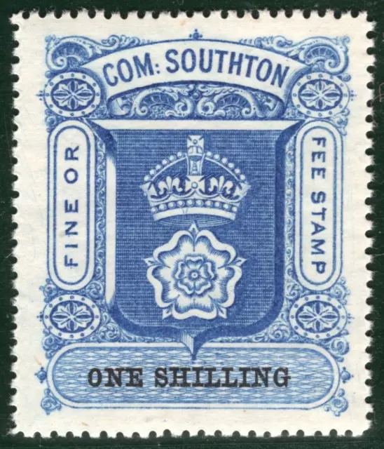 GB HANTS QV Revenue Stamp 1s COM:SOUTHON FINE/FEE Southampton Mint MNH UM WHB80