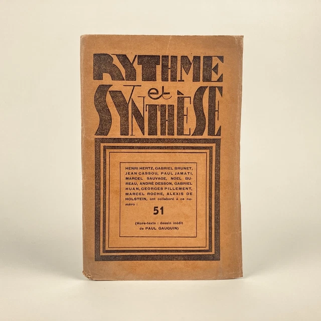 RYTHME & SYNTHÈSE, N°51, 1924 . Jean Cassou, Marcel Sauvage, Paul Gauguin... EUR 75,00 - FR