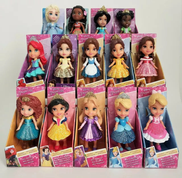 Disney Princess Poseable Mini Doll Toddler Miniature 3.5" Figure Variations