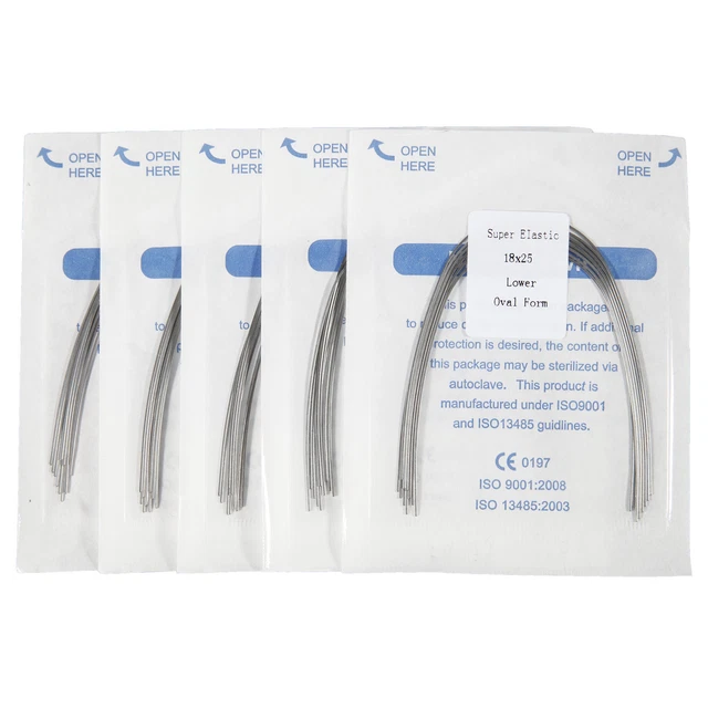 5 Packs Dental Orthodontic Super Elastic Niti Rectangular Arch Wires 18*25 Lower