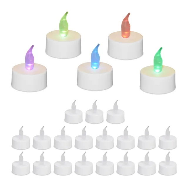 Bougies chauffe-plat LED Lot 24 Bougies électriques Changement couleur Plastique