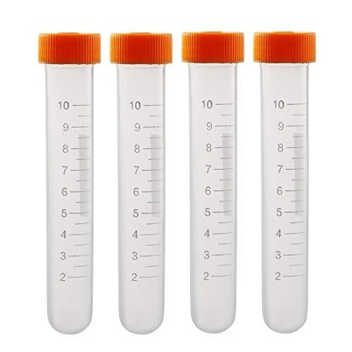 uxcell 10 Pcs 10ml Plastic Centrifuge Tubes with Screw-on Cap Polypropylene G...