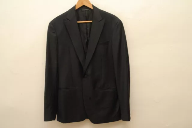 Phineas Cole black 1 btn peak lapel tuxedo jacket 40L super 110's