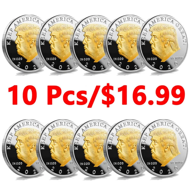 10 Pcs 2020 Coin Donald Trump US Challenge President Keep Americe Great EAGLE