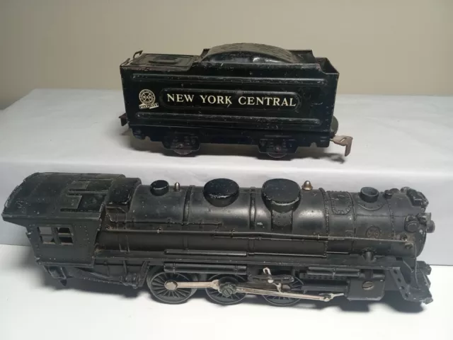 Postwar Marx #333 Locomotive W/ NYC Tender O Gauge Runs Missing Wheels
