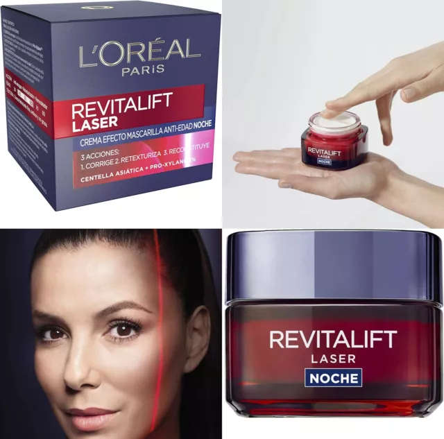 L'Oréal Paris Crema noche Anti-Edad 50ml,corrige,retexturiza y reconstituye piel