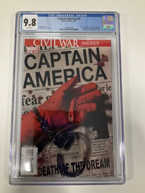Captain America 25 Cgc 9.8 White Pages Marvel 2007