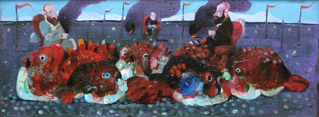 Antonio Possenti Olio su tavola Cm 23 x 60