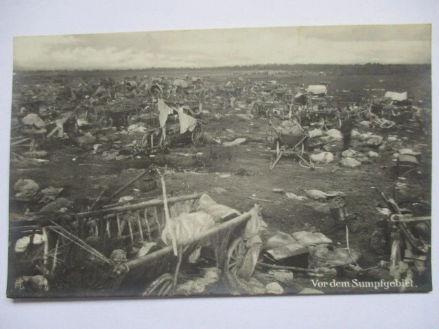 Belarus, Baranowitschi, Vor dem Sumpfgebiet, karte mit Text 1916