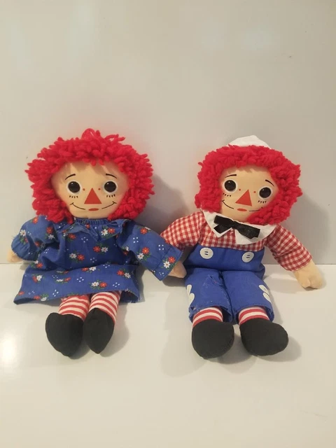 1987 Playskool Raggedy Ann Andy Dolls Lot 12”