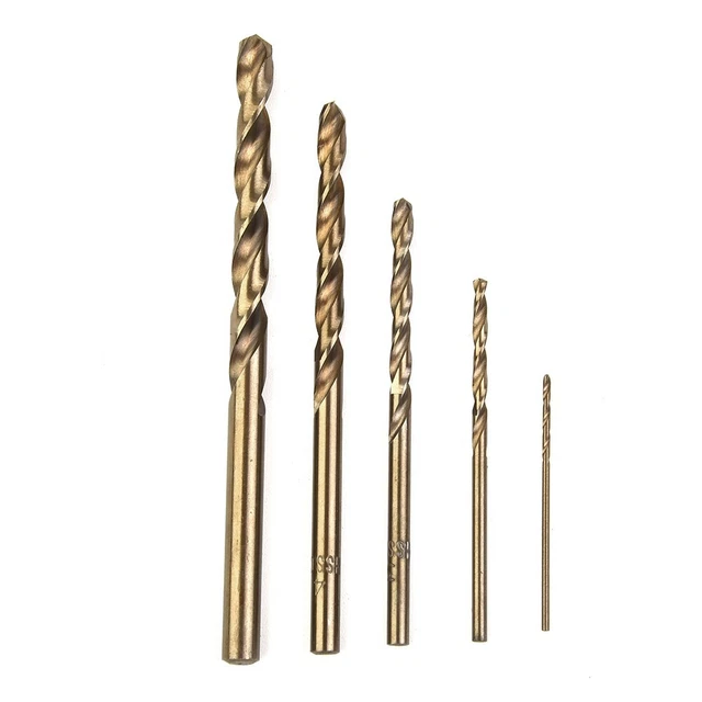 5pcs / Set Codolo Dritto HSS M35 Trapano Punta 1mm 2mm 3mm 4mm 5mm for Iron