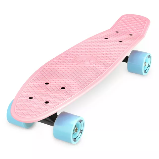 Xootz Kid'S Retro Plastic Complete Cruiser Skateboard - Pink, 22-Inch