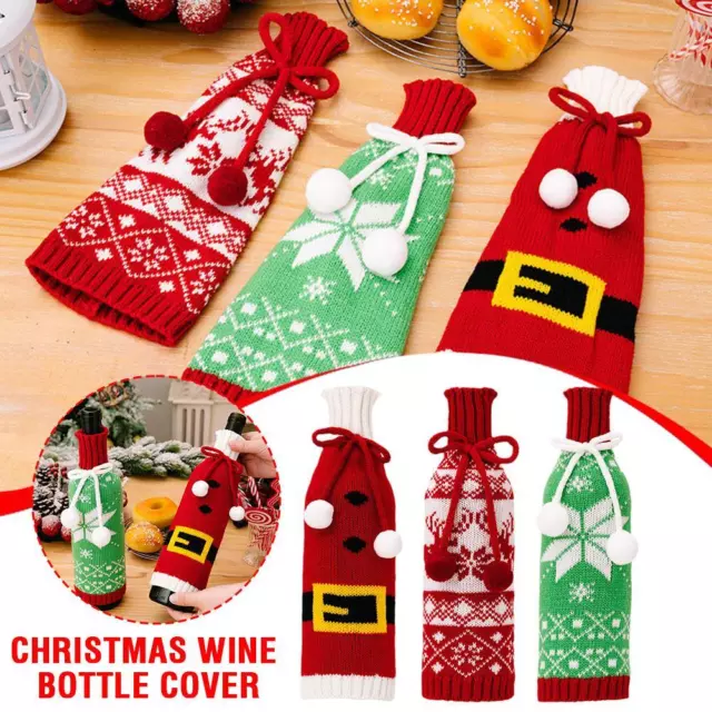 Christmas Wine Bottle Cover Snowflake Santa Wine Bag Merry Christmas Decoration# 3