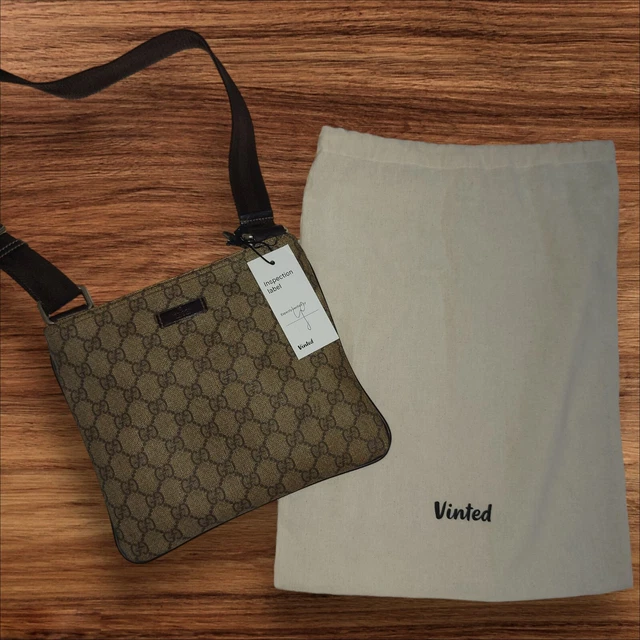 BORSELLO VINTAGE UOMO GUCCI ORIGINALE 201538 Vera pelle e tessuto EUR 249 99 PicClick IT