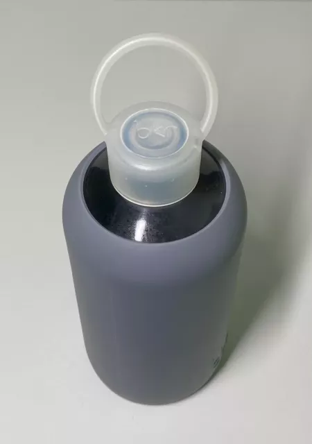 BKR Big 1L (32oz) Glass Water Bottle w/Silicone Sleeve in Grey
