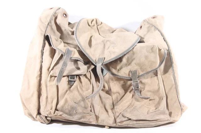 Ancien Sac à Dos de Randonnée en Toile kaki de type Scout