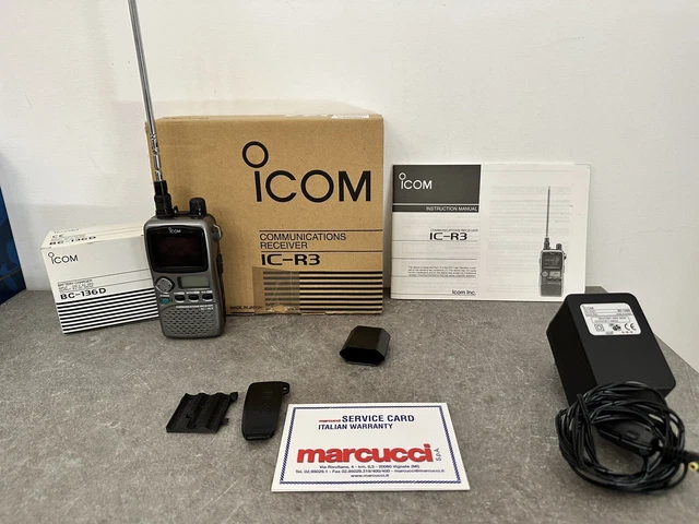 icom ic-r3 radio completa di tutti gli accessori