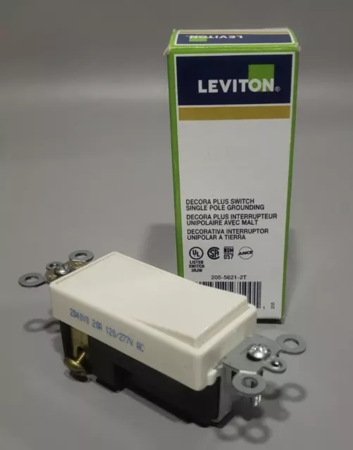 Leviton #5621-2T Decora Plus Switch, Single Pole, Almond 1 Pack