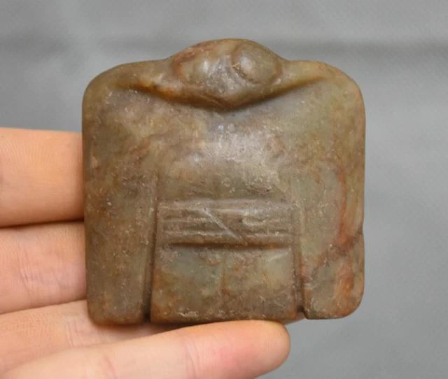 2.2" neolithic Hongshan Culture Old Jade Carved Eagle Birds Amulet pendant K35