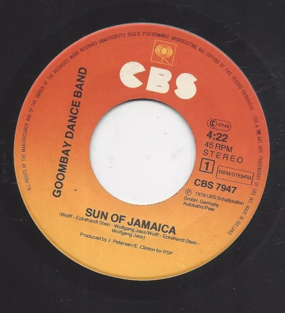 Goombay Dance Band :  Sun Of Jamaica  +  Island Of Dreams - Vinyl Single 1979