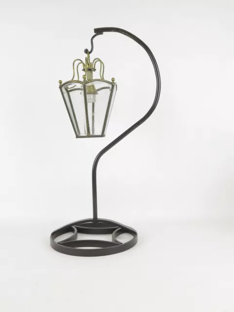 Lampe de Table en Métal Et Fer Forgé Vintage Design Circulaire Art CH15