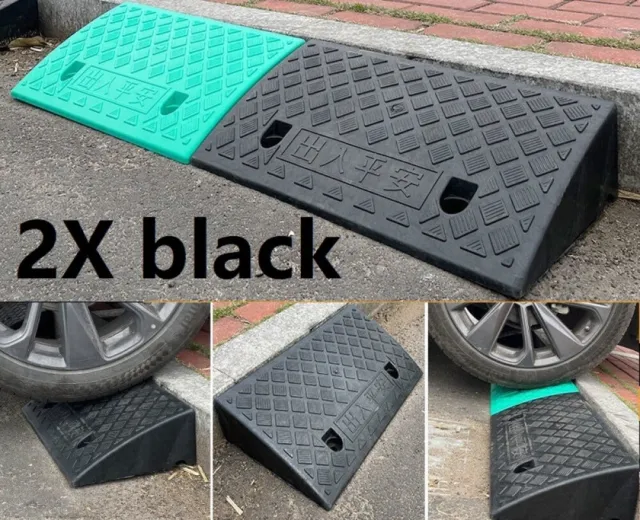 2PCS Plastic Curb Ramps Car Motorcycle Wheelchair Threshold Ramp Disabled Access