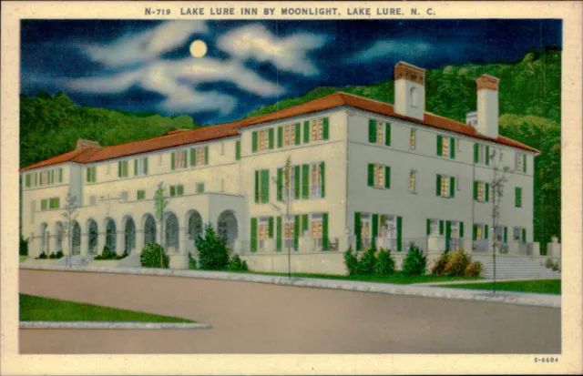 Postcard: N-719 LAKE LURE INN BY MOONLIGHT, LAKE LURE, N. C.