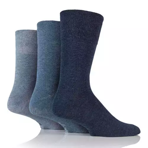 GENTLE GRIP 3Pk Plain Business Socks - Men's Bigfoot