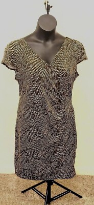 Women AA Studio Stretch Snake Dot Wrap Dress Plus Size 18W