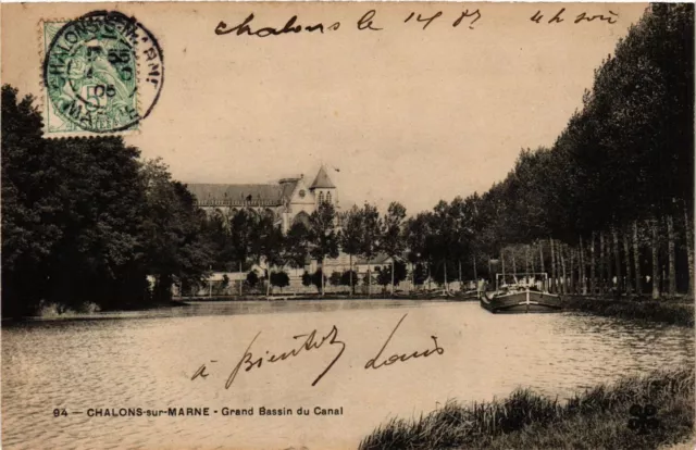 CPA CHALONS-sur-MARNE - Grand Basin du Canal (743088)