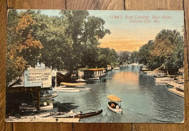 Blue River Row House Boat Dock Kansas City MO Early 1900s 2