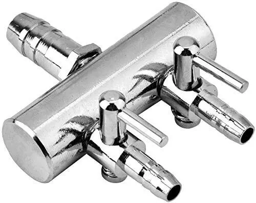 Pssopp Aquarium Air Flow Splitter Fish Tank Air Control Valve Stainless Steel