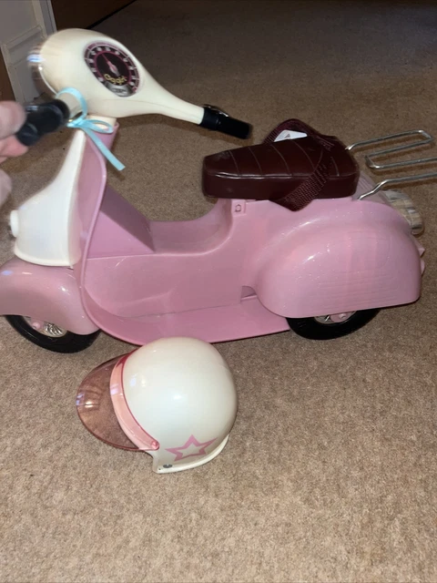 Our Generation Doll Moped Scooter Motorbike for 18" Doll Pink/white Used