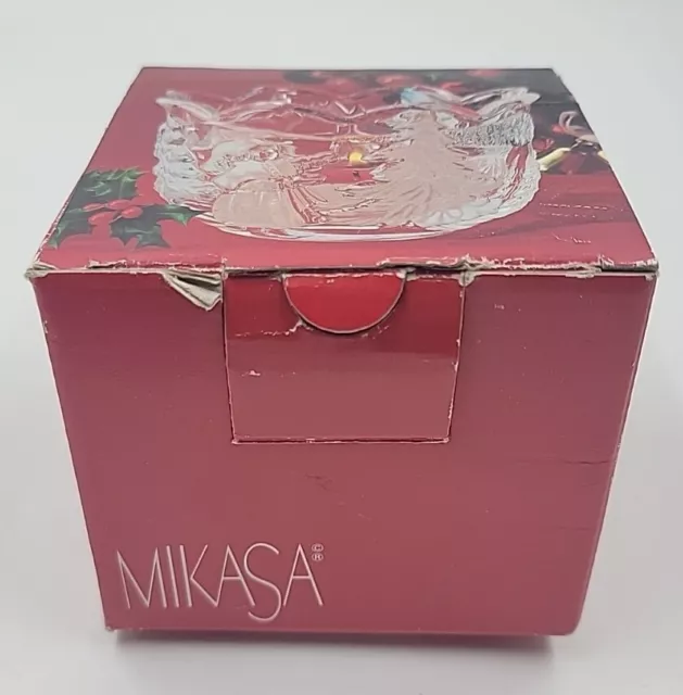 Mikasa Christmas Story Crystal Clear Glass Votive/Tea Light Candle Holder 3"