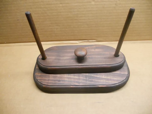 Handmade Wood Napkin Holder Stained Dark Brown