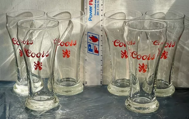 Set of 6 COORS Banquet Beer Glasses by Libbey from 1970’s Vintage