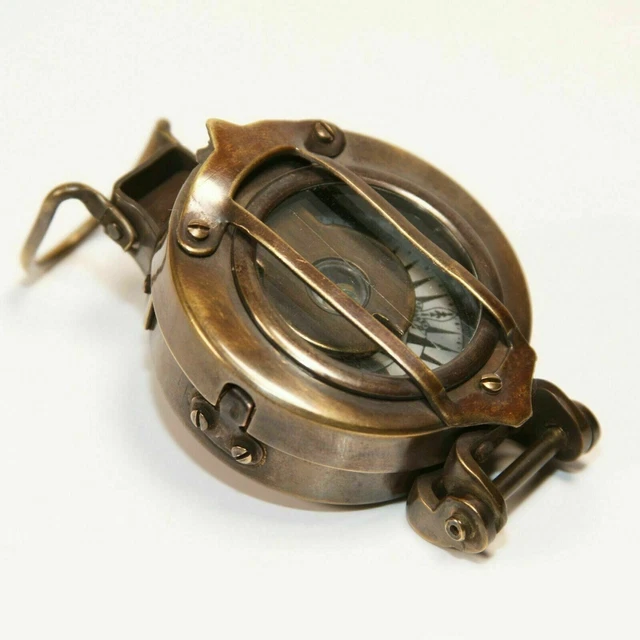 Nautical Compass Brass Vintage WWII Military Pocket Compass