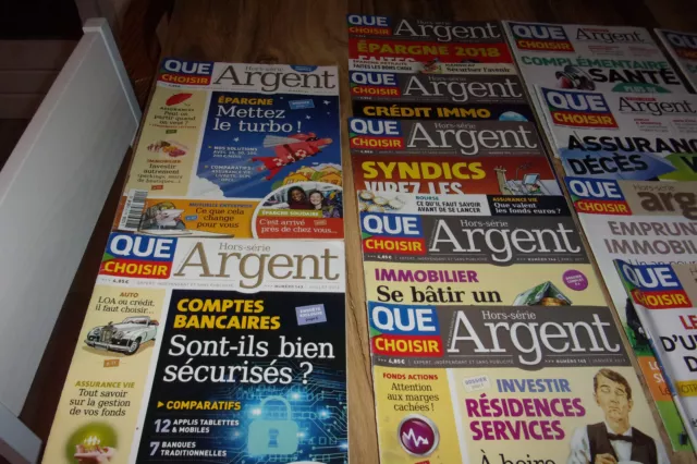 Lot de 17 revues QUE CHOISIR Hors-série Argent 2014 à 2022 (voir les n°) 2